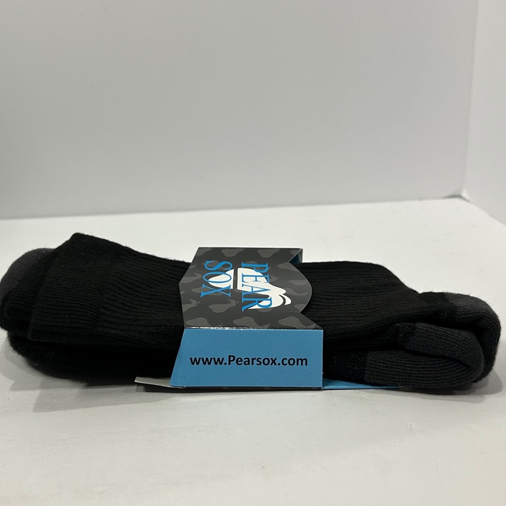 Pear Sox Adult Performance Crew Socks Black Grey Made in USA 6 Pair Lot Adult L - Picture 4 of 9